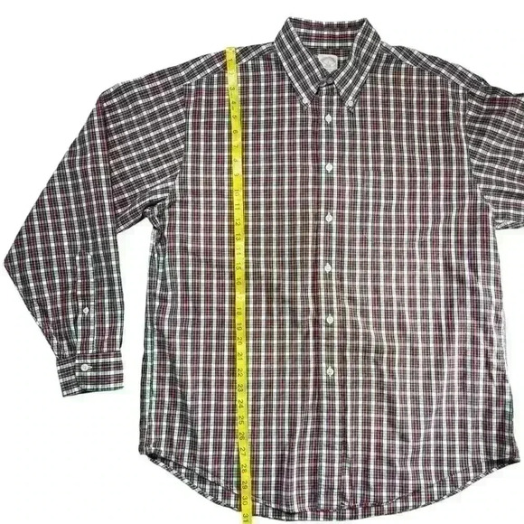 Brooks Brothers The Original Polo 346 Festive Plaid Cotton Collared Shirt - Picture 7 of 7